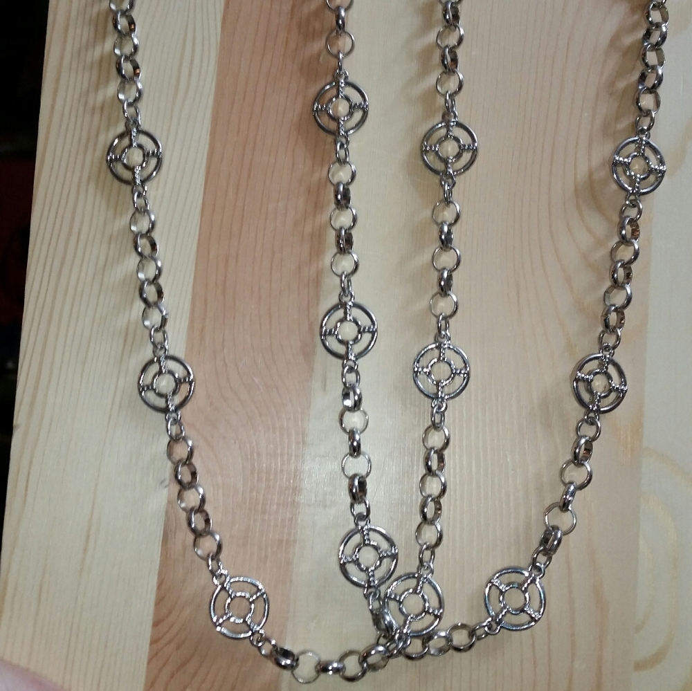 Coldwater Creek Silver Circle Station Necklace View 6